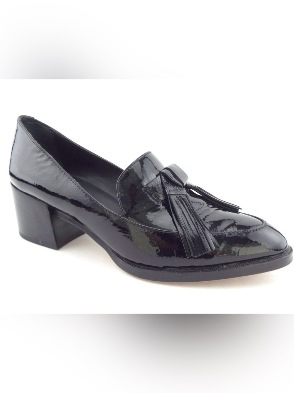 NWOT Rebecca Minkoff Edie Black Patent Leather Loafers glossy textured vamp SZ 5